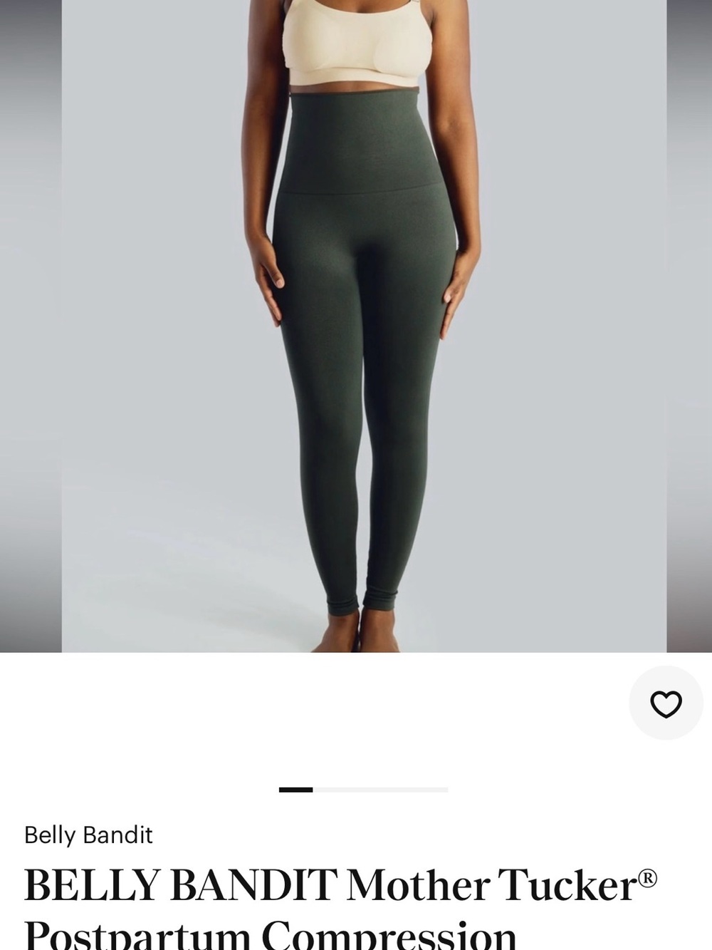 Belly Bandit Olive Green High-Waist Postpartum Compression Leggings